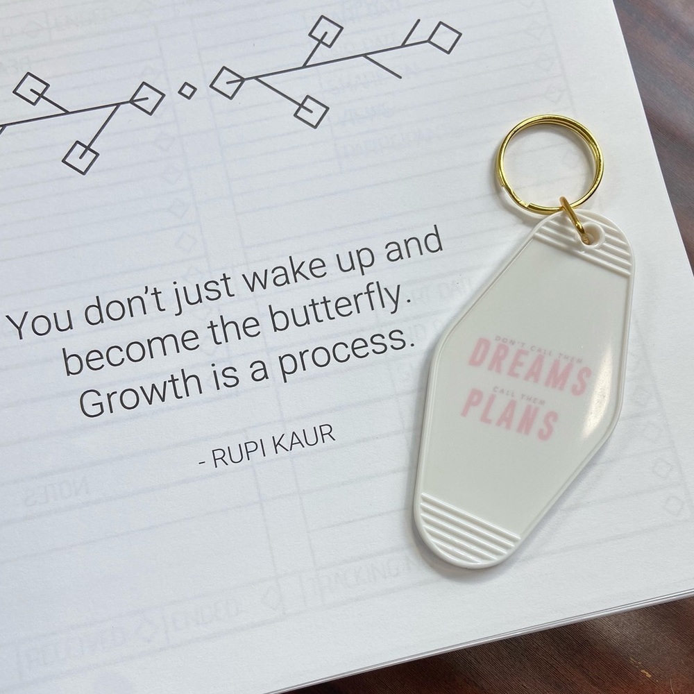 Retro Motel Keychain-don’t call them dreams, call them plans